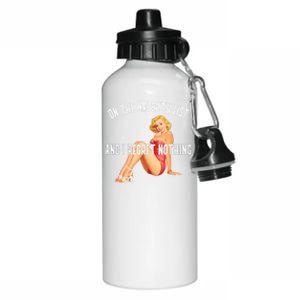 On The Naughty List I Regret Nothing Funny Xmas Pin Up Retro Cool Gift Aluminum Water Bottle 