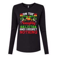 On The Naughty List And I Regret Nothing Christmas 2022 Womens Cotton Relaxed Long Sleeve T-Shirt