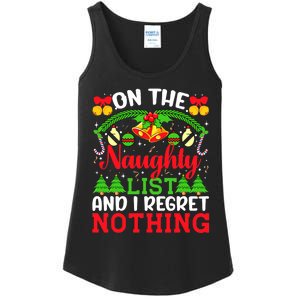 On The Naughty List And I Regret Nothing Christmas 2022 Ladies Essential Tank