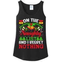 On The Naughty List And I Regret Nothing Christmas 2022 Ladies Essential Tank