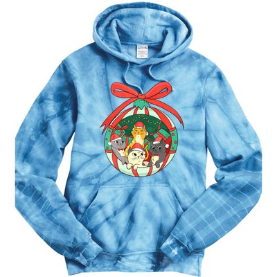 On The Naughty List And I Regret Nothing Cat Christmas Tie Dye Hoodie