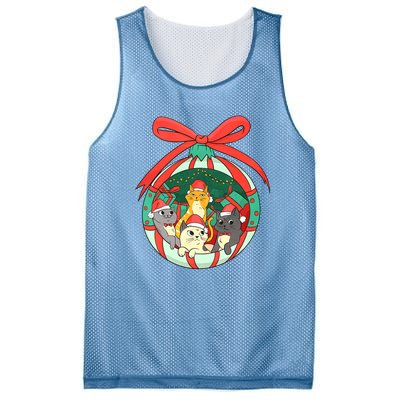 On The Naughty List And I Regret Nothing Cat Christmas Mesh Reversible Basketball Jersey Tank