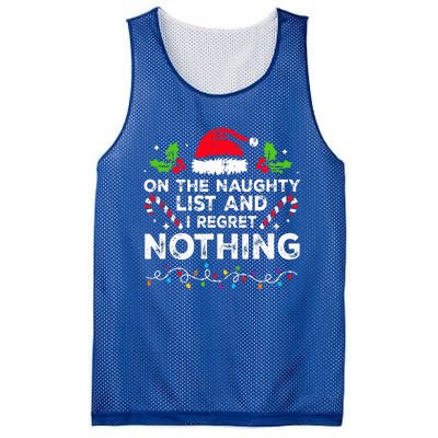 On The Naughty List And I Regret Nothing Funny Xmas  Mesh Reversible Basketball Jersey Tank