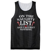 On The Naughty List And I Regret Nothing Funny Xmas Mesh Reversible Basketball Jersey Tank