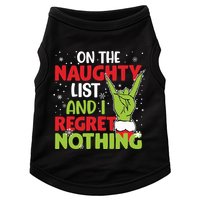 On The Naughty List And I Regret Nothing Funny Christmas Doggie Tank