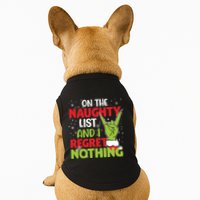On The Naughty List And I Regret Nothing Funny Christmas Doggie Tank