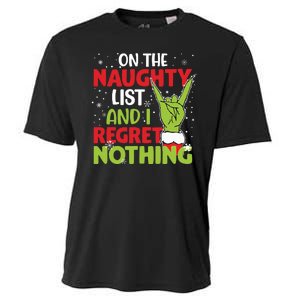 On The Naughty List And I Regret Nothing Funny Christmas Cooling Performance Crew T-Shirt