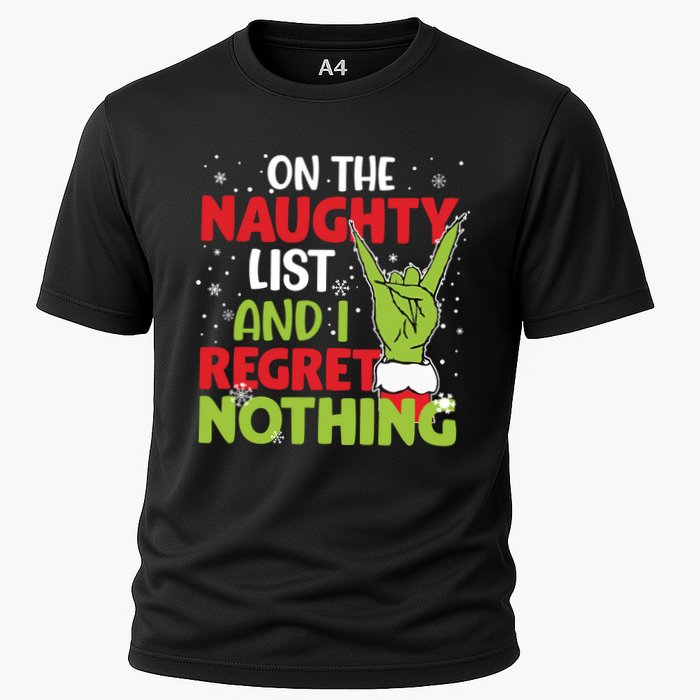 On The Naughty List And I Regret Nothing Funny Christmas Performance Shirt