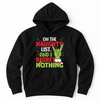 On The Naughty List And I Regret Nothing Funny Christmas Hoodie