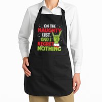 On The Naughty List And I Regret Nothing Funny Christmas Apron