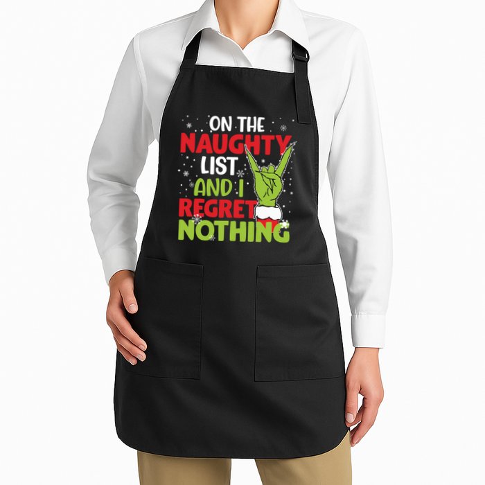 On The Naughty List And I Regret Nothing Funny Christmas Apron