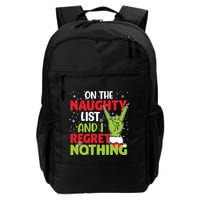 On The Naughty List And I Regret Nothing Funny Christmas Backpack