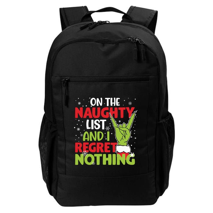 On The Naughty List And I Regret Nothing Funny Christmas Backpack