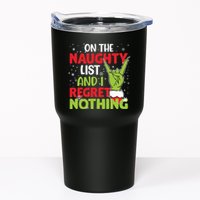 On The Naughty List And I Regret Nothing Funny Christmas Tumbler