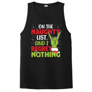 On The Naughty List And I Regret Nothing Funny Christmas PosiCharge Competitor Tank