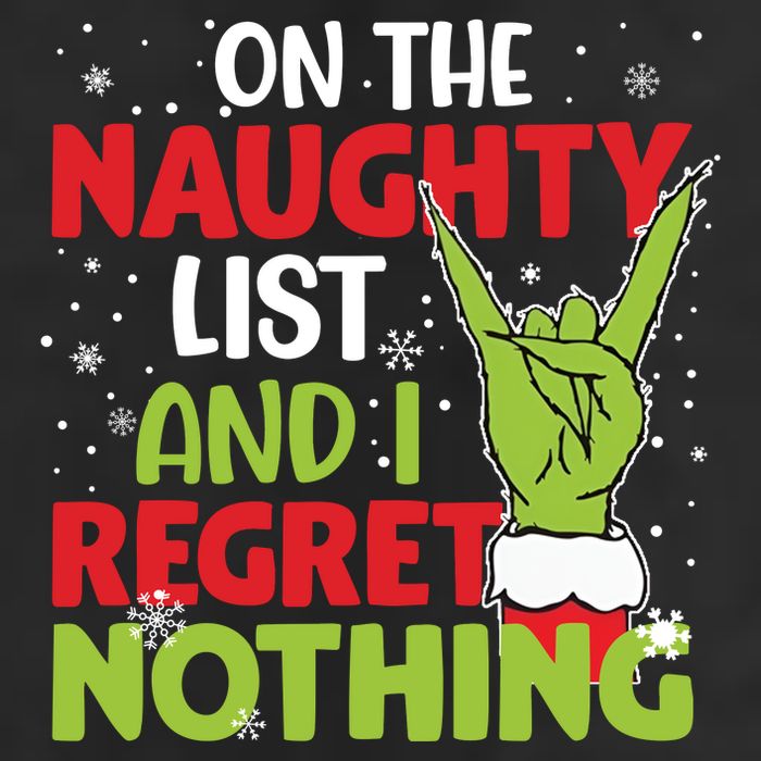 On The Naughty List And I Regret Nothing Funny Christmas Trucker Hat