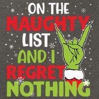On The Naughty List And I Regret Nothing Funny Christmas Cotton Canvas Backpack