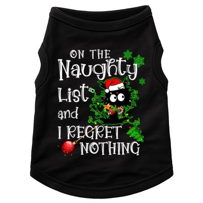 On The Naughty List And I Regret Nothing Xmas Cat Lights Gift Doggie Tank