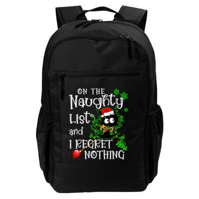 On The Naughty List And I Regret Nothing Xmas Cat Lights Gift Backpack