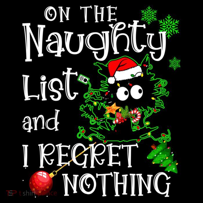 On The Naughty List And I Regret Nothing Xmas Cat Lights Gift Backpack