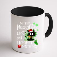 On The Naughty List And I Regret Nothing Xmas Cat Lights Gift Mug
