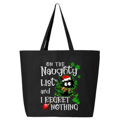 On The Naughty List And I Regret Nothing Xmas Cat Lights Gift 25L Jumbo Tote