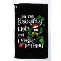 On The Naughty List And I Regret Nothing Xmas Cat Lights Gift Golf Towel