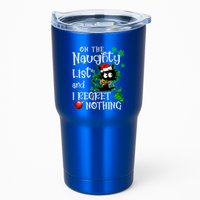 On The Naughty List And I Regret Nothing Xmas Cat Lights Gift Tumbler
