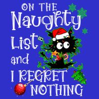 On The Naughty List And I Regret Nothing Xmas Cat Lights Gift Tumbler