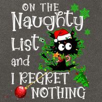 On The Naughty List And I Regret Nothing Xmas Cat Lights Gift Cotton Canvas Backpack