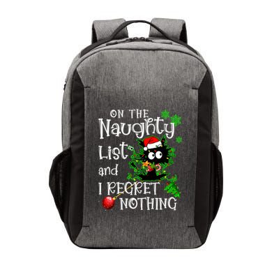 On The Naughty List And I Regret Nothing Xmas Cat Lights Gift Vector Backpack