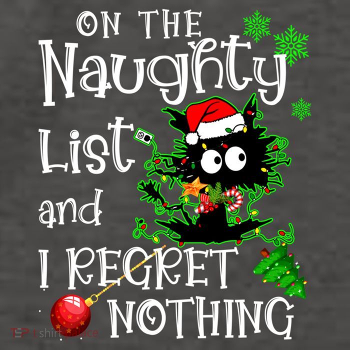 On The Naughty List And I Regret Nothing Xmas Cat Lights Gift Vector Backpack