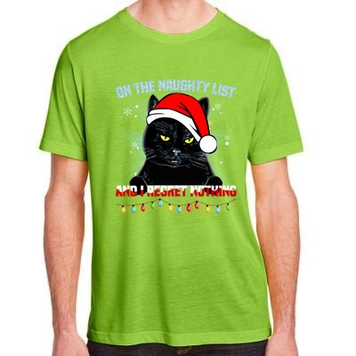 On The Naughty List And I Regret Nothing Cat Christmas Cute Gift Adult ChromaSoft Performance T-Shirt