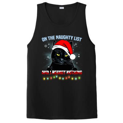 On The Naughty List And I Regret Nothing Cat Christmas Cute Gift PosiCharge Competitor Tank