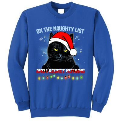 On The Naughty List And I Regret Nothing Cat Christmas Cute Gift Sweatshirt