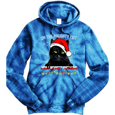 On The Naughty List And I Regret Nothing Cat Christmas Cute Gift Tie Dye Hoodie