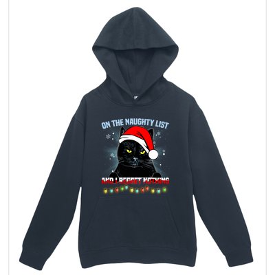 On The Naughty List And I Regret Nothing Cat Christmas Cute Gift Urban Pullover Hoodie