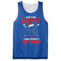 On The Naughty List And Regret Nothing Lighted Cat Christmas Cool Gift Mesh Reversible Basketball Jersey Tank