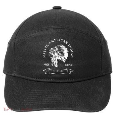 Olmec Tribe Native American Indian Pride Respect Vintage Funny Gift 7-Panel Snapback Hat