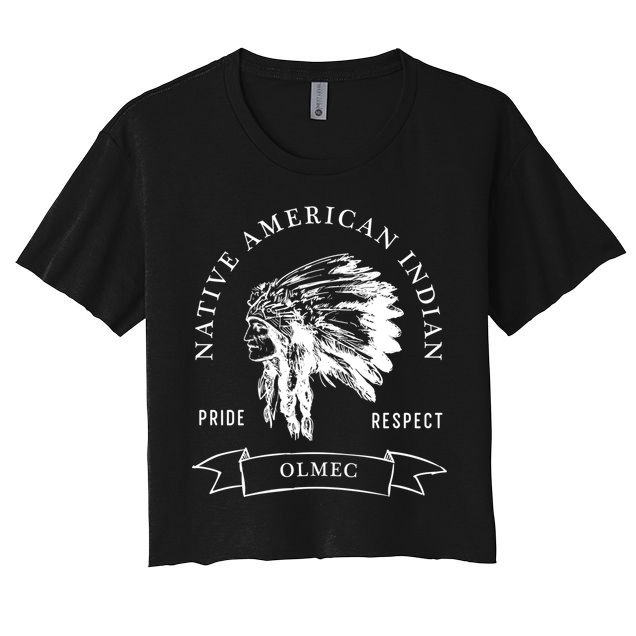 Olmec Tribe Native American Indian Pride Respect Vintage Funny Gift Crop Top