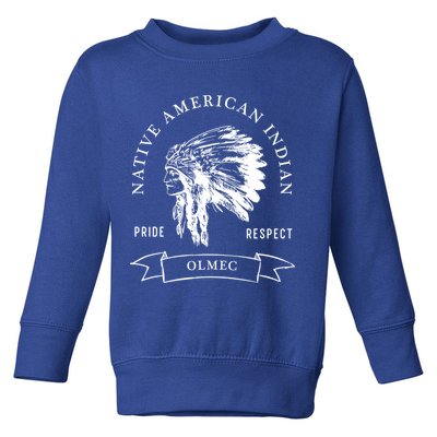Olmec Tribe Native American Indian Pride Respect Vintage Funny Gift Toddler Sweatshirt