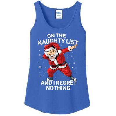 On The Naughty List And I Regret Nothing Dabbing Santa Xmas Cute Gift Ladies Essential Tank