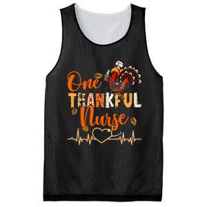 One Thankful Nurse Turkey Thanksgiving Day Mesh Reversible Basketball Jersey Tank