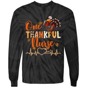 One Thankful Nurse Turkey Thanksgiving Day Tie-Dye Long Sleeve Shirt