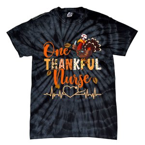 One Thankful Nurse Turkey Thanksgiving Day Tie-Dye T-Shirt