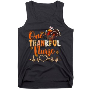 One Thankful Nurse Turkey Thanksgiving Day Tank Top