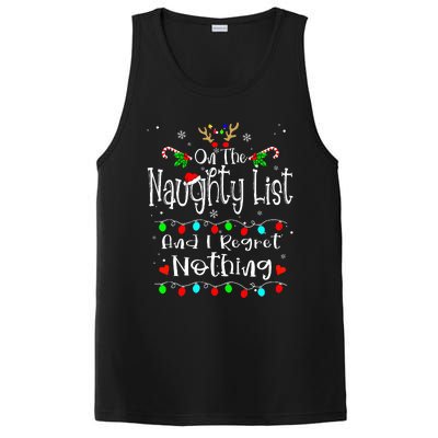 On The Naughty List And I Regret Nothing Funny Christmas PosiCharge Competitor Tank