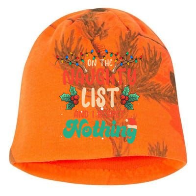 On The Naughty List And I Regret Nothing Funny Xmas Gift Kati - Camo Knit Beanie