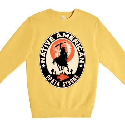 Opata Tribe Native American Pride Art Deco Logo Gift Premium Crewneck Sweatshirt