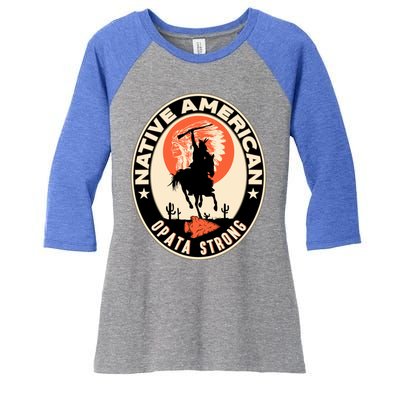 Opata Tribe Native American Pride Art Deco Logo Gift Women's Tri-Blend 3/4-Sleeve Raglan Shirt